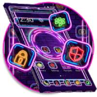 Neon Purple Tech Circle Theme on 9Apps