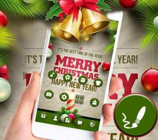 Tema Selamat Natal Golden Bell screenshot 2