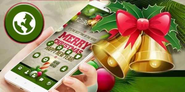 Tema Selamat Natal Golden Bell screenshot 1