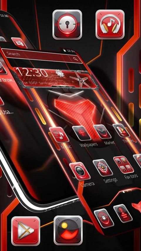 Cool Tech Red Business Theme स्क्रीनशॉट 3