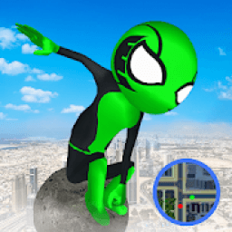 Spider Stickman Rope Hero - Crime City Gangster आइकन
