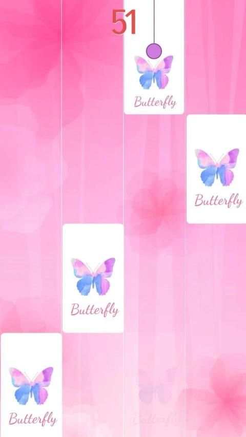 Flower Pink Piano Tiles - Girly Butterfly Songs screenshot 2