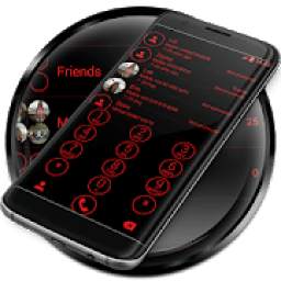 Dialer Circle Black Red Theme