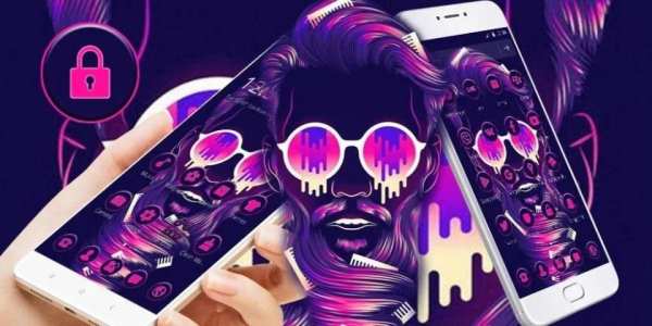 Tema Purple Neon Tide Man screenshot 1
