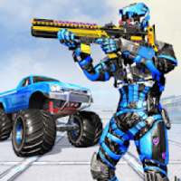 Monster Truck Demolition Robot Hero Shooting Game