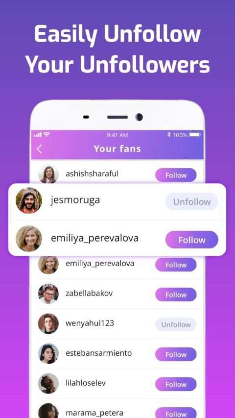 Unfollowers for Instagram and followers analyzer स्क्रीनशॉट 3