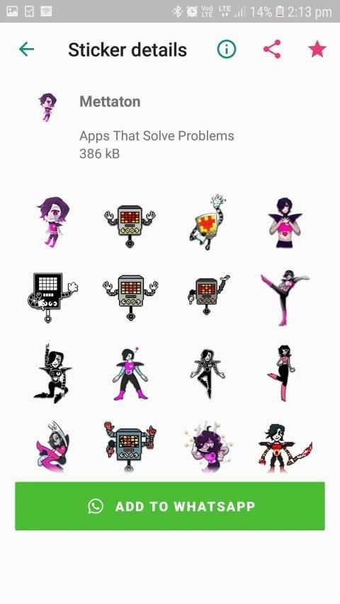Undertale Stickers For WhatsApp स्क्रीनशॉट 2
