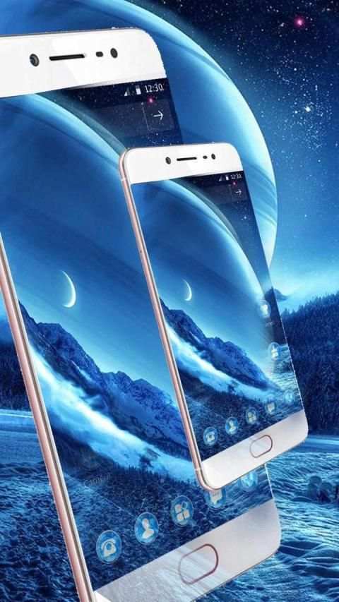 Tema Pemandangan Malam Biru screenshot 4