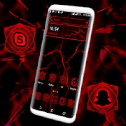 Red Electric Wave Launcher Theme