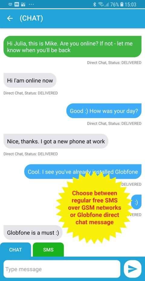 Globfone SMS Messenger screenshot 3