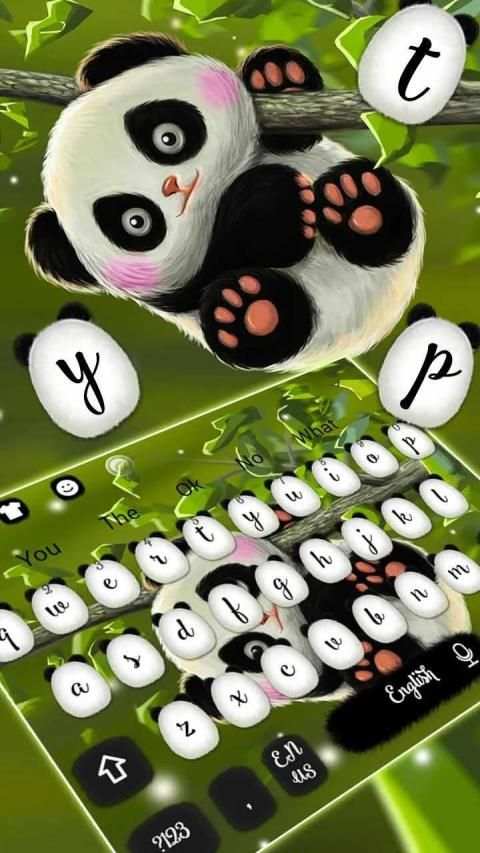 Cute Baby Panda Keyboard Theme स्क्रीनशॉट 2