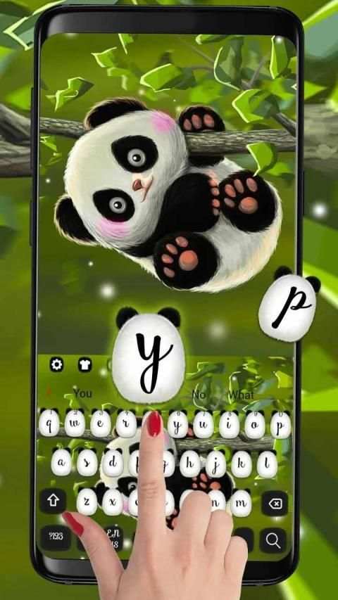 Cute Baby Panda Keyboard Theme स्क्रीनशॉट 3