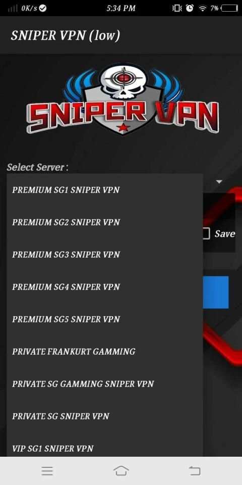Sniper VPN (low) screenshot 3