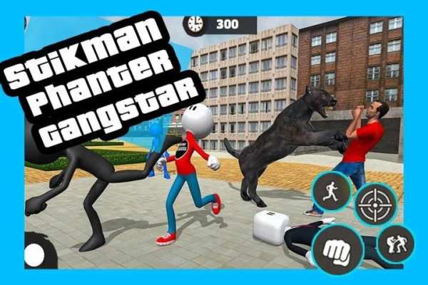 Multi Stickman panther Rope Hero Gang Star Battle. screenshot 1