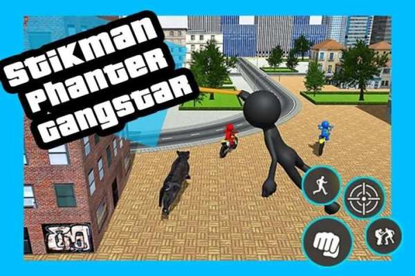 Multi Stickman panther Rope Hero Gang Star Battle. screenshot 2