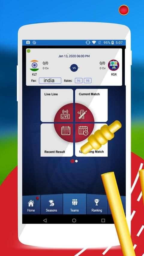 Cricket live:Matchbook,scorecard,Commentary,Match स्क्रीनशॉट 1