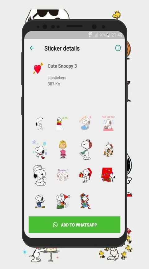 Cute Snoopy Stickers For Whatsapp screenshot 8