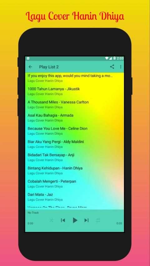 Lagu Cover Hanin Dhiya Offline screenshot 3