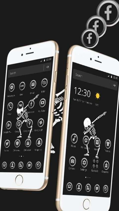 Tema Black Art Skull Dancer screenshot 3