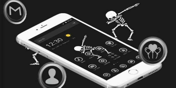 Tema Black Art Skull Dancer screenshot 1