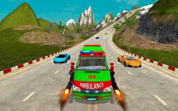 Ambulance Racing Simulator: Car Shooting स्क्रीनशॉट 1