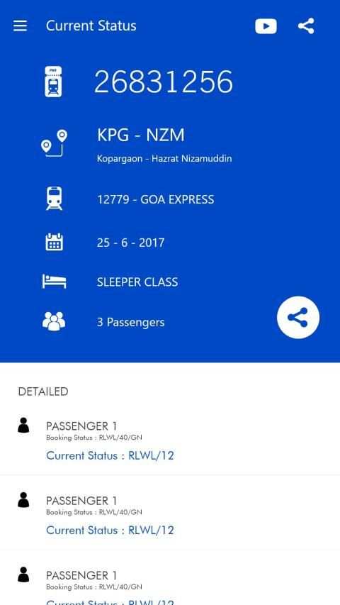 PNR Status Check - QuickPnr स्क्रीनशॉट 2