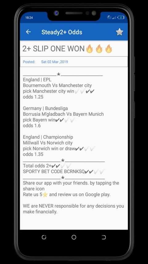 Strictly 2+ -sure football predictions* screenshot 7