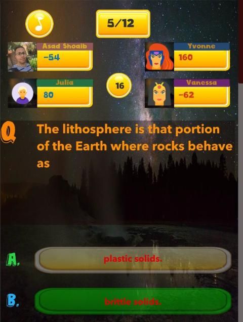 Geology knowledge test screenshot 2