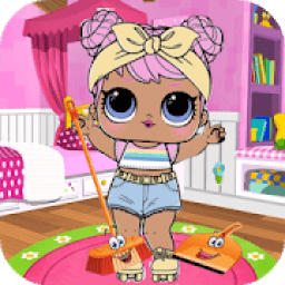 Princess Dolls Pink Cleaning आइकन