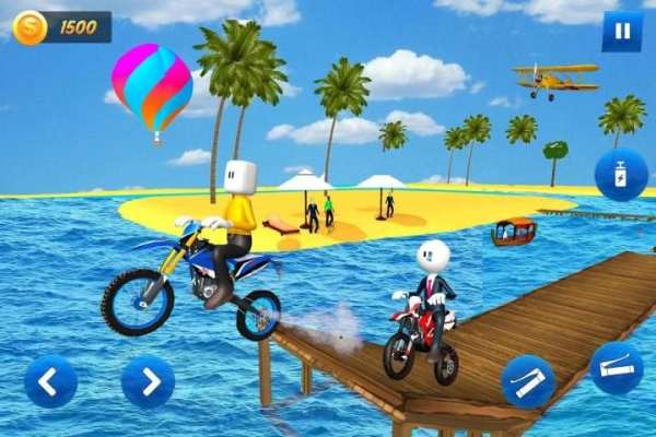 Stickman Water Surfer Bike Racing screenshot 2