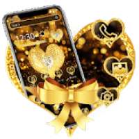 Golden Love Heart Bow Theme