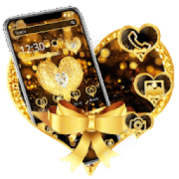 ikon Tema Emas Cinta Hati Bow