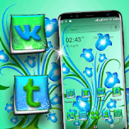 ikon Paper Flower Blue Launcher Theme