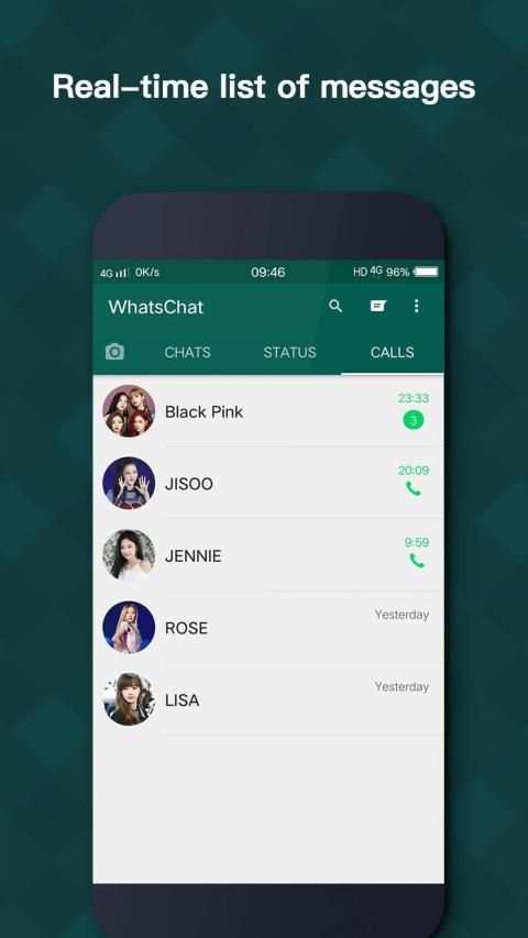 Black Pink Fake WhatsChat Messenger screenshot 4