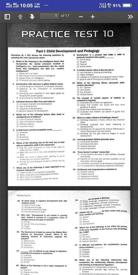 CTET Paper-I Solved Papers And Practice Sets скриншот 3