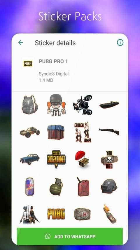 PUB-G Stickers for WhatsApp screenshot 3