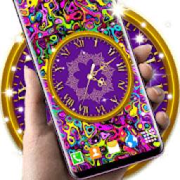 Beautiful HD Clock ❤️ Purple Live Wallpaper Themes