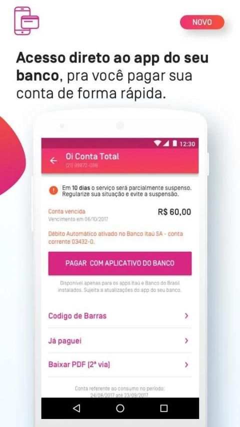 Minha Oi - Conta, 2ª Via de Fatura, Recarga e Mais screenshot 1