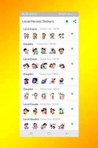 WA Love Stickers app screenshot 1