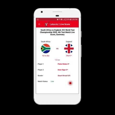 Letscric - Live Cricket Scores स्क्रीनशॉट 1