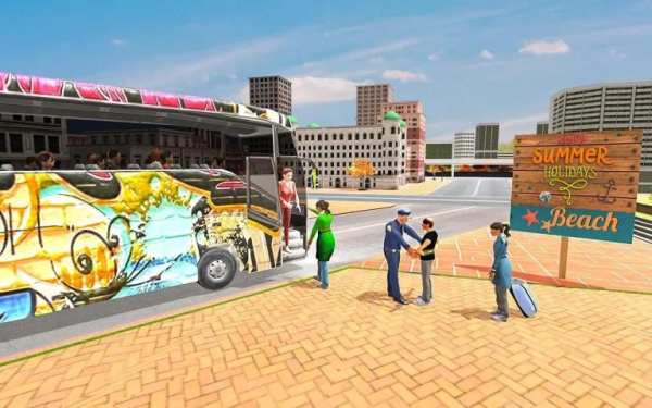Beach Taxi Bus Driving Simulator screenshot 5