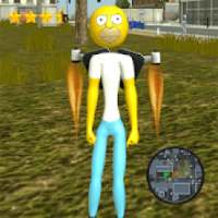 Jetpack Stickman Simpso Rope Hero