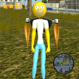 Jetpack Stickman Simpso Rope Hero आइकन