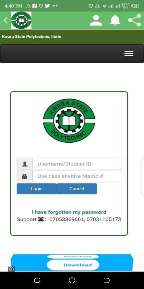 Kwara State Polytechnic app (UNOFFICIAL) स्क्रीनशॉट 4