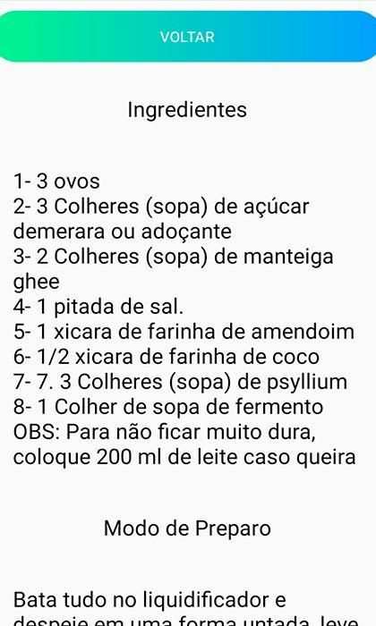 Receitas de bolo screenshot 1