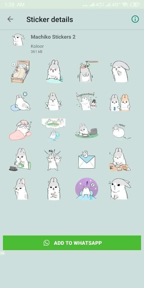 Machiko Rabbit Stickers screenshot 5