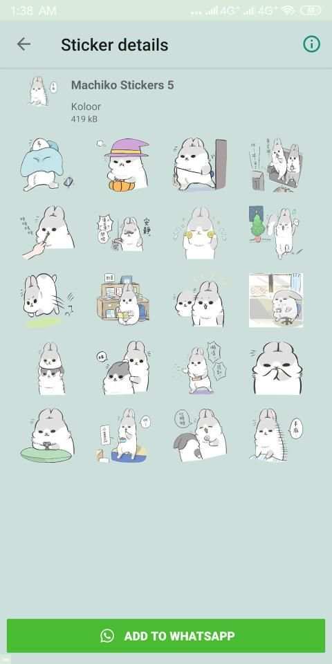 Machiko Rabbit Stickers स्क्रीनशॉट 4