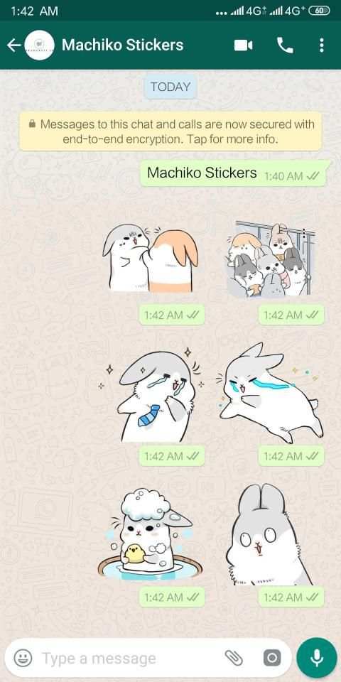 Machiko Rabbit Stickers स्क्रीनशॉट 2