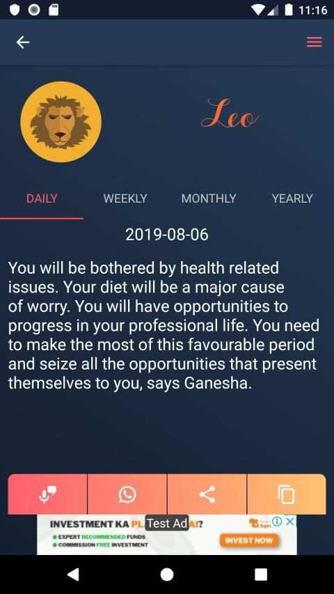 Daily Horoscope स्क्रीनशॉट 1