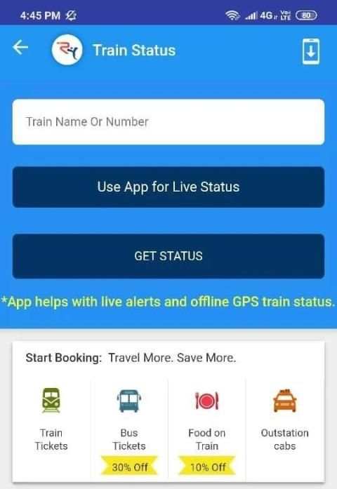 IRCTC New Live Train Status PNR Status Time Table screenshot 1